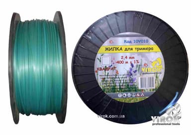 Жилка для тримера "КВАДРАТ" TM VIROK : Ø= 2.4 мм, l= 400 м (бобіна)
