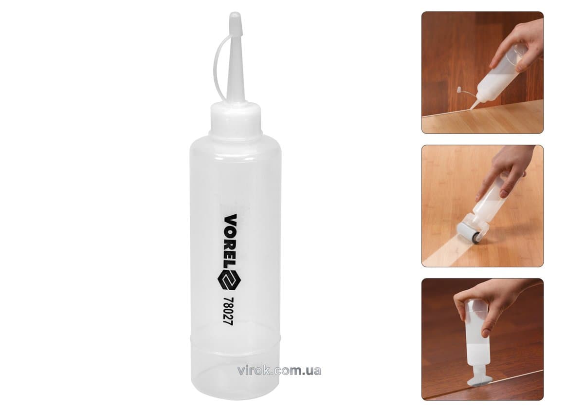 Дозатор для нанесення клею VOREL; пластичний V=250 мл, зі змінними насадками [50]