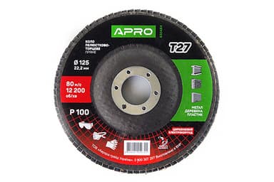 Коло пелюстково-торцеве цирконієве Р100 пряме 125х22.2мм (Т27) (КПТ) APRO