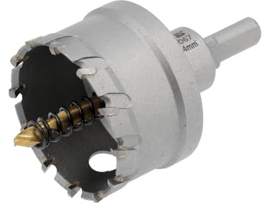 Свердло коронка по металу TCT YATO: Ø54 x 103 мм, товщ. до 25мм, з напрямним, 6-гран. хвост 3/8" [6]