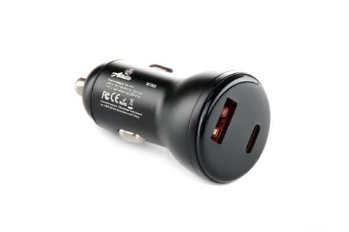 Автомобільний зарядний пристрій USB/Tipe-C (12/24V - 5V 3A) чорний 12 Atelie