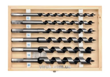 Свердла спіральні по дереву YATO : Ø= 10-20 мм, L= 230 мм. Набір 6 шт. [15]