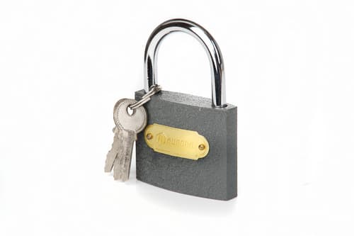 Замок навісний сірий 70x49x20мм англійський ключ AURORA