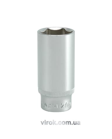 Головка торцева 6-гранна YATO : подовжена, квадрат 1/2", М= 27 мм, L= 76 мм [12/36/72]