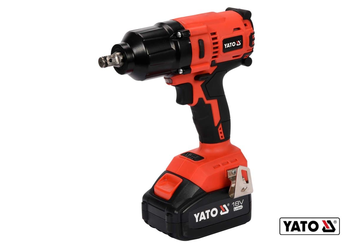 Гайковерт ударний акумуляторний безщітковий YATO: квадрат-1/2", 700 Нм, Li-Ion 18В, 3 Агод +кейс [3]