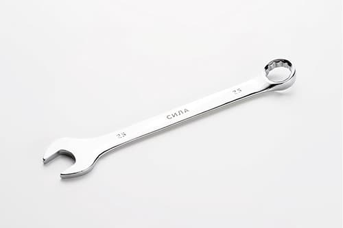 Ключ ріжково-накидний полірований CrV 25мм СИЛА