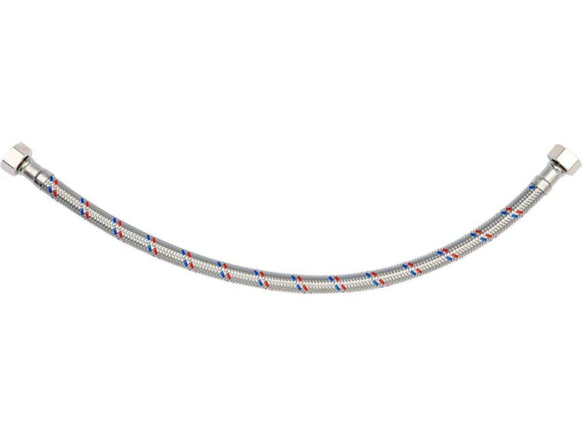 Шланг водопровідний з опліткою з нерж сталі FALA l= 400мм, Ø= 8/12, з'єднання F-3/8" х F-3/8" 1 МПа