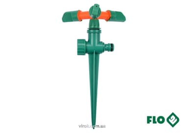 Зрошувач обертовий 3-сторонній FLO на кілку, до шлангу 1/2", ABS-пластик [12/48]