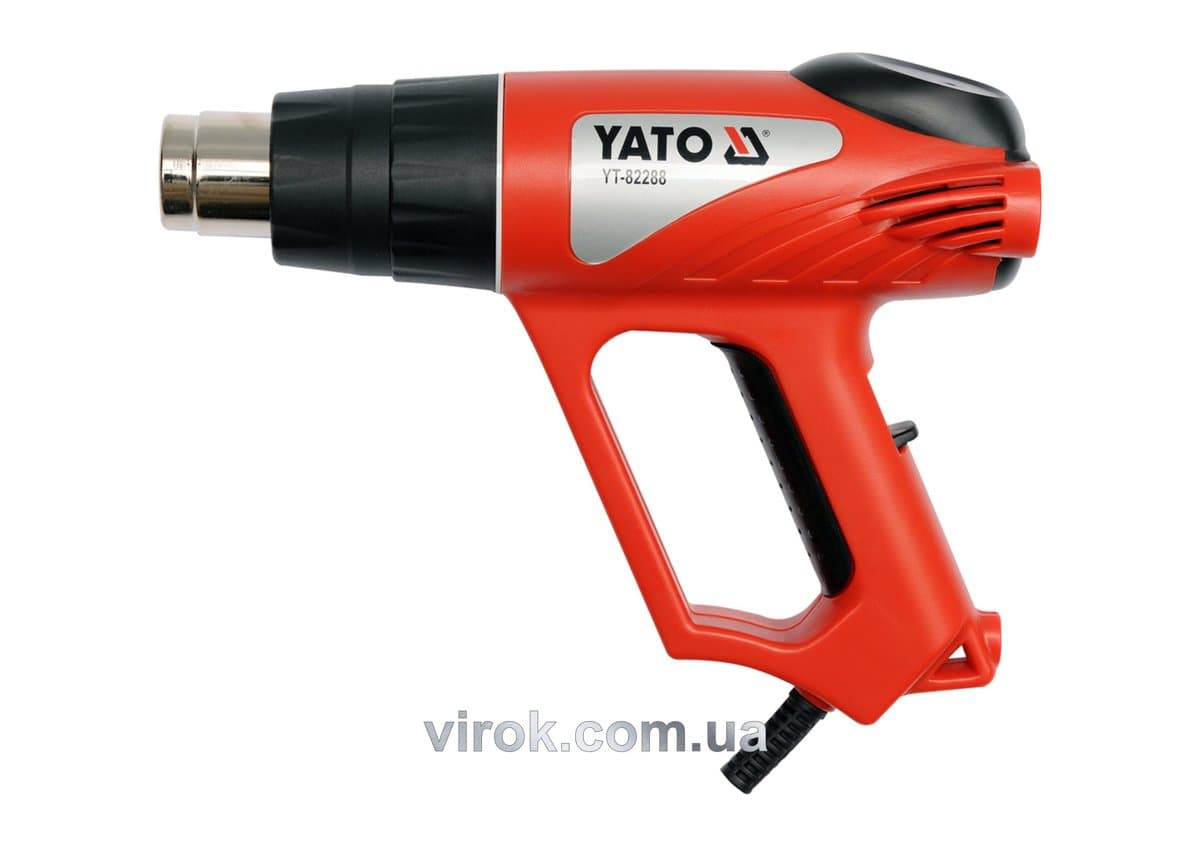 Фен технічний мережевий YATO : P= 2000 Вт 0~550°C, t° режими: 350°С/ 500°С [10]