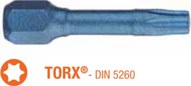 Насадка викруткова ударна USH Blue Shock : TORX T30 x 30 мм Torsion, Уп. 5 шт.