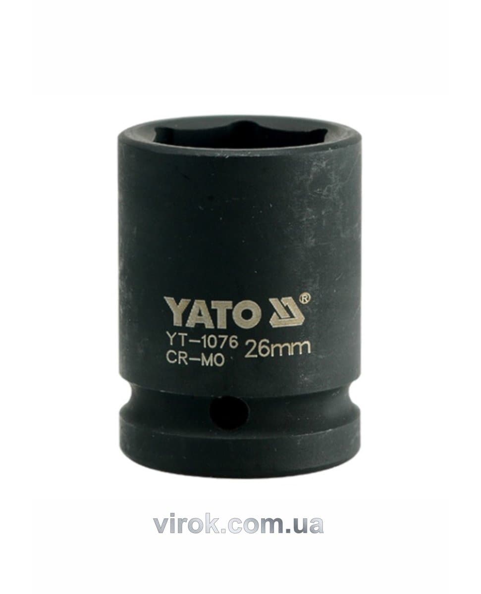 Головка торцева ударна 6-гранна YATO : квадрат 3/4", М= 26 мм, L= 50 мм [16/64]