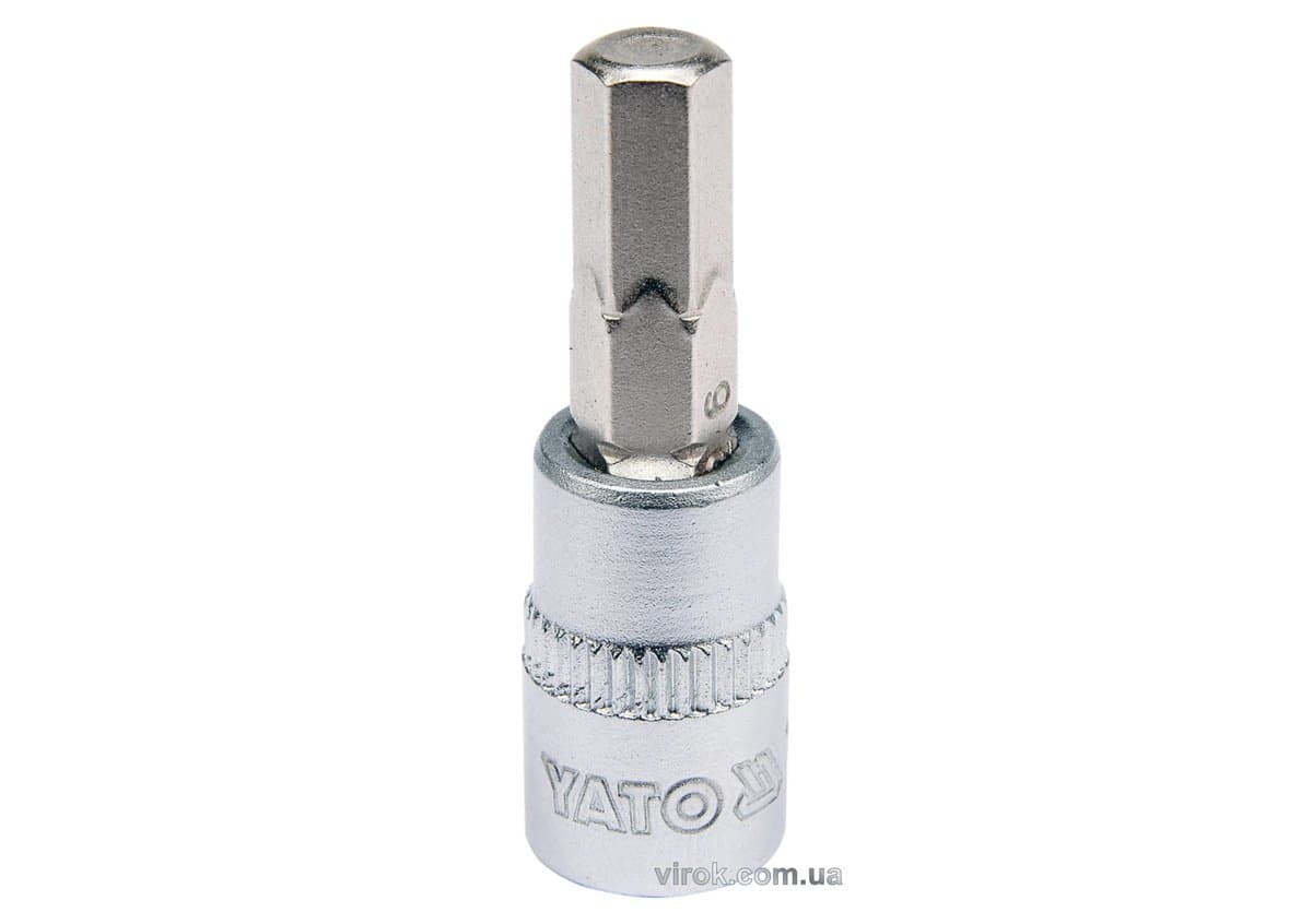 Головка торцева YATO квадрат 1/4". HEX M6, L= 37 мм [150/600]