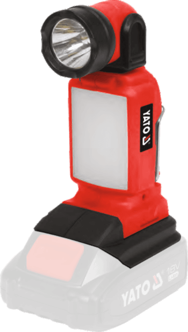 Ліхтар акумуляторний COB і SMD-діод. YATO 18В 2.5/1.2 Вт,250/100 Lm,оберт- 90°/180°(БЕЗ АКУМУЛЯТОРА)