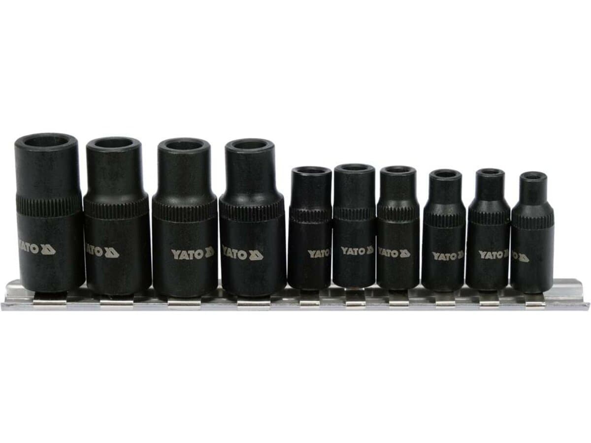 Різьбонарізні перехідники YATO; з квадратами 1/4" і 3/8", №1-8, 10 шт. [10]