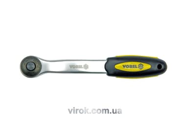 Тріщатка VOREL до головок торцевих, вигнута, квадрат 1/2", L= 260 мм, 72T, CrV [6/36]