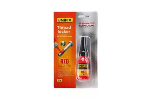 Фіксатор різьби для нерозбірних з'єднань червоний 10г UNIFIX