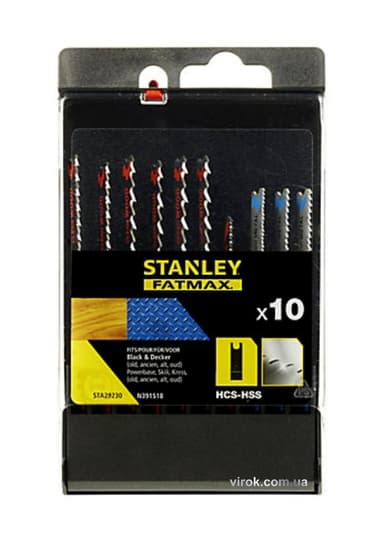 Набір полотен для електролобзика STANLEY , 10шт, хвост U