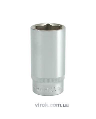 Головка торцева 6-гранна YATO : подовжена, квадрат 1/2", М= 30 мм, L= 76 мм [12/24/48]