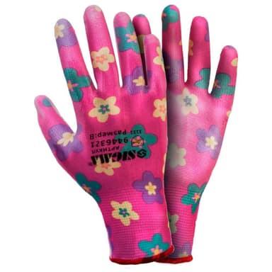 SIGMA Рукавички трикотажні з частковим ПУ-покриттям р8 (червоні, манжет)