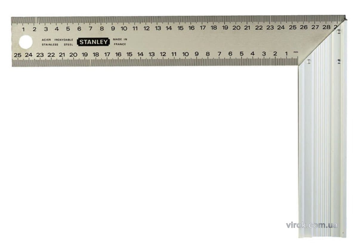 Кутник столярний STANLEY : M= 250 х 140 мм. з нержавіючої сталі і алюмінію