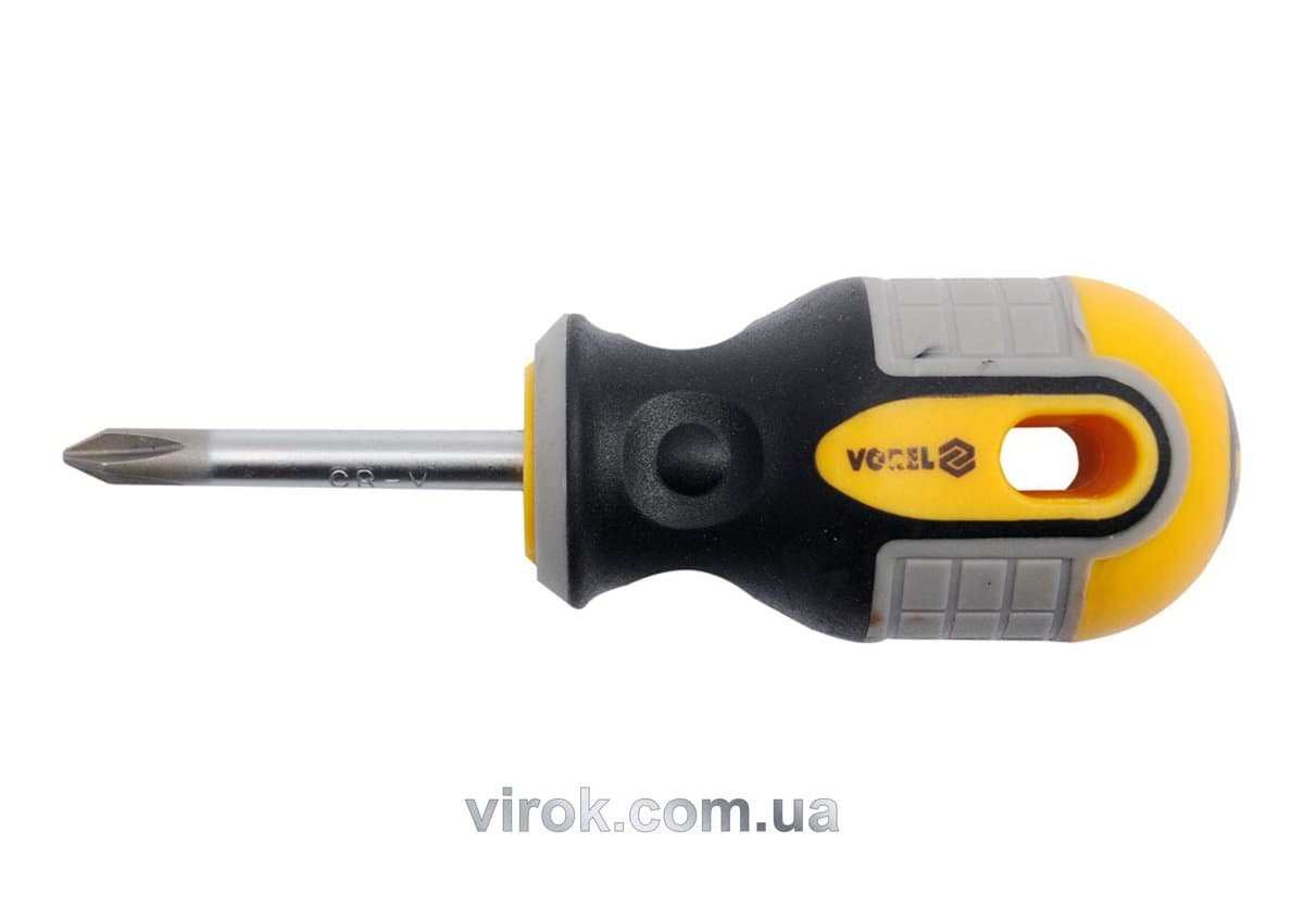 Викрутка хрестова VOREL : "Philips" PH1 х 38 мм. Cr-V [12/60/240]