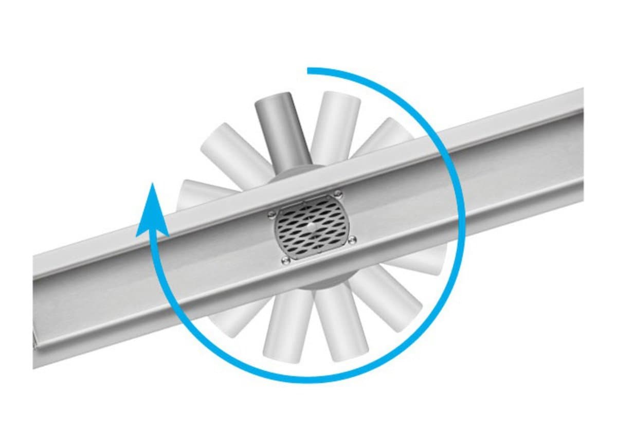 Трап підлоговий зливний з нержавіючої сталі "ROTARY" FALA; 50x 4х 5 см, обертовий сифон [5]