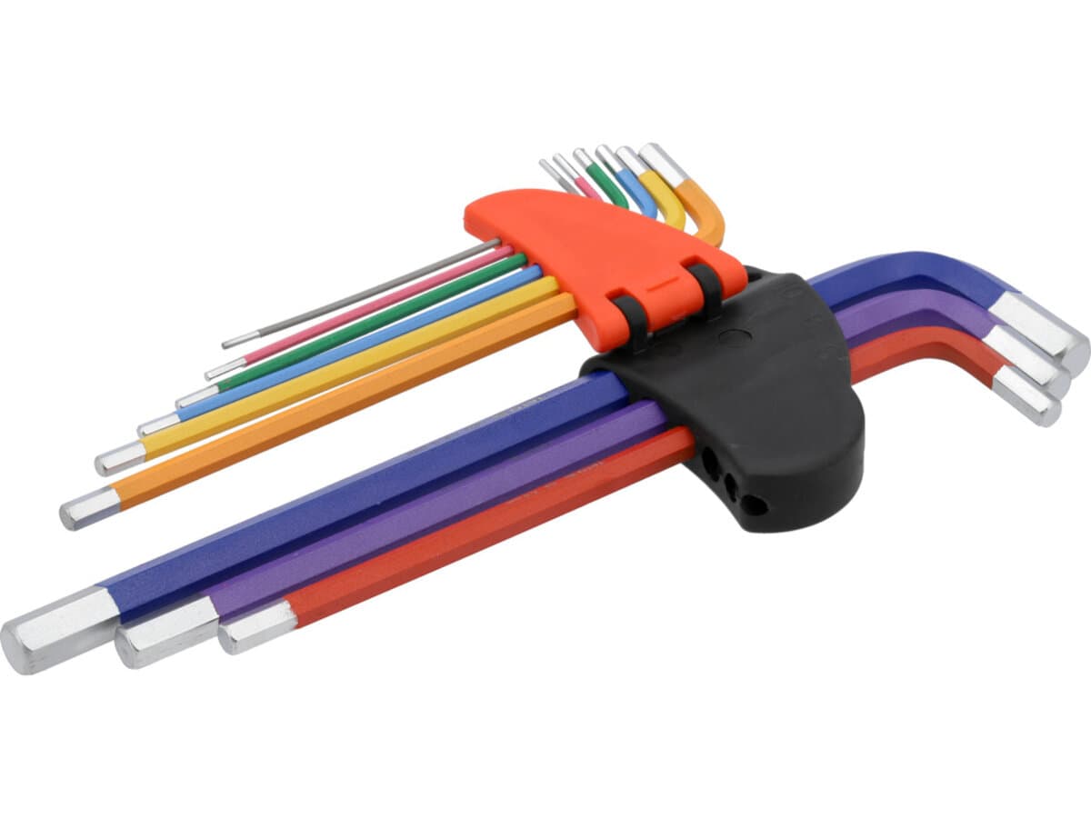 Ключі шестигранні YATO : М1.5-10 мм, Г-подібні, 2-сторонні, l= 97- 225 мм, 9 шт. [10/50]