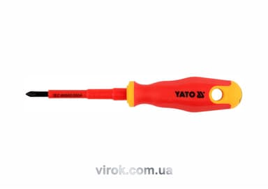 Викрутка хрестова діелектрична ізольована YATO : PZ1 х 80 мм. VDE до 1000V [12/120]