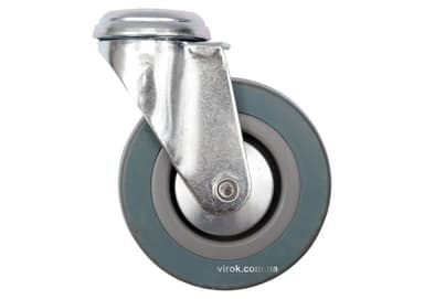 Колесо до візка Ø=125мм, b=27мм VOREL з обертовою опорою і кріпил. отвор; h=158мм, навант.-50кг [24]