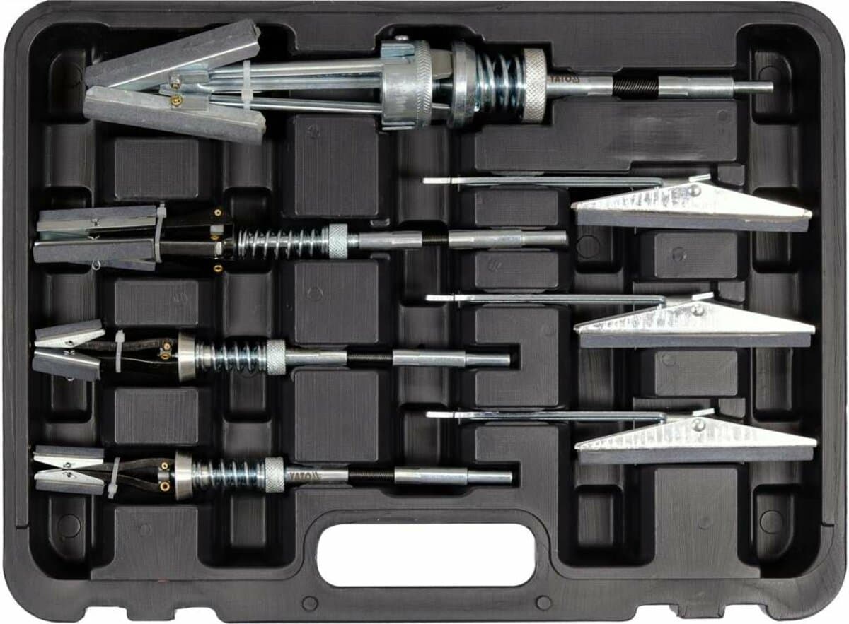 Засоби для розточення циліндрів Ø= 20-177 мм YATO, камені:28х5, 50х7 ,76х10, 100х11 мм, 7 елем [10]