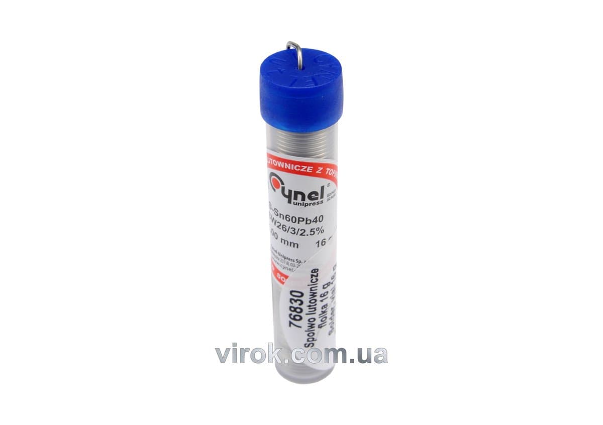 Припій Sn60-Pb40 дротяний в капсулі VOREL : Ø=1мм, m=16 г [25/250]