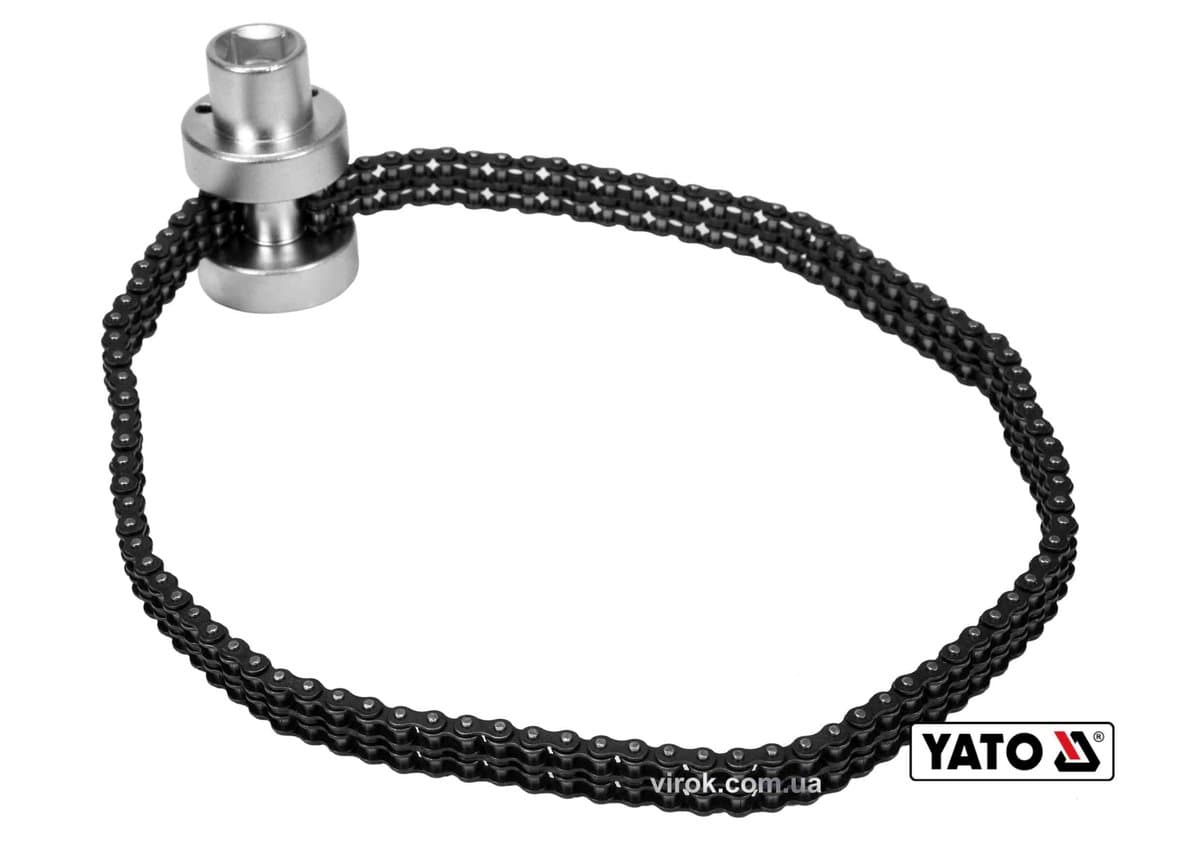 Ключ до оливного фільтру ланцюговий YATO : квадрат- 1/2", Ø=75-170 мм, Cr-V [5/10]