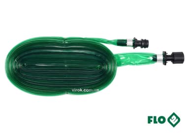Шланг плоский з отворами для зрошування FLO: l=7.5м, Ø=16 мм, ПВХ, з швидкосполуч. наконечниками[32]
