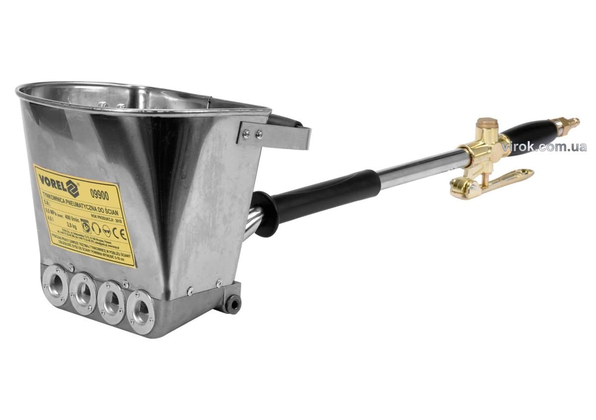 Ковш пневматичний для штукатурки стін VOREL : ємність- 4 л, 4 бар, 400 л/хв, продукт.- 50 м²/год [4]