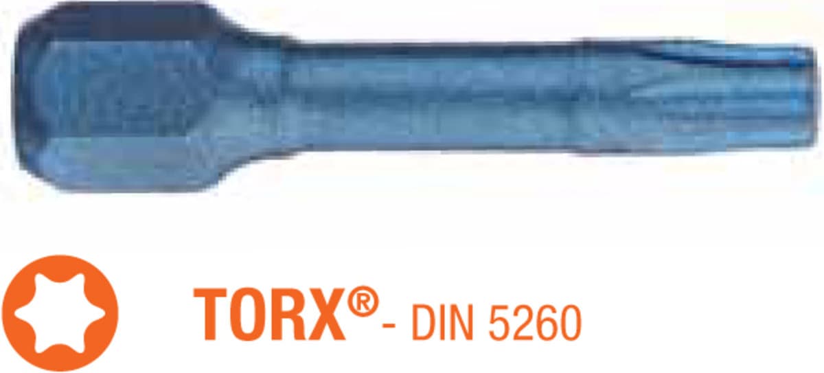 Насадка викруткова ударна USH Blue Shock : TORX T40 x 30 мм Torsion, Уп. 5 шт.