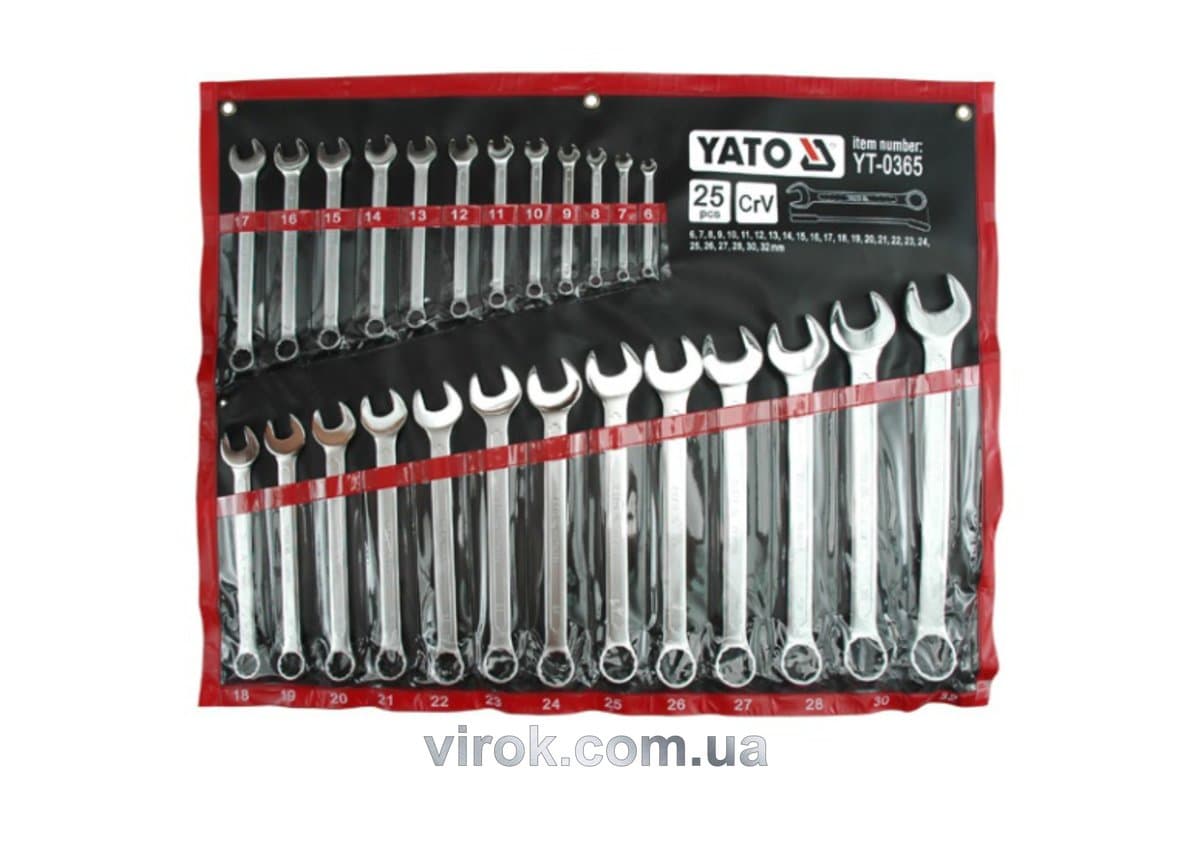 Ключі ріжково накидні YATO : М= 6-32 мм, Набір 25 шт. САТИН [3]