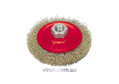 Щітка - крацовка VOREL плоска з гайкою М14, Ø-115мм [12/72]