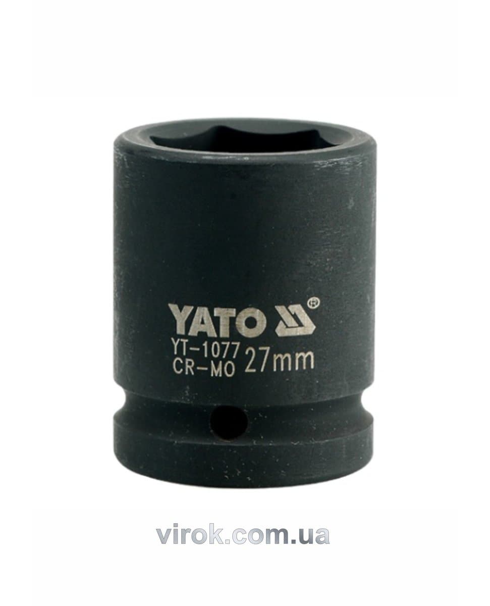 Головка торцева ударна 6-гранна YATO : квадрат 3/4", М= 27 мм, L= 50 мм [16/64]