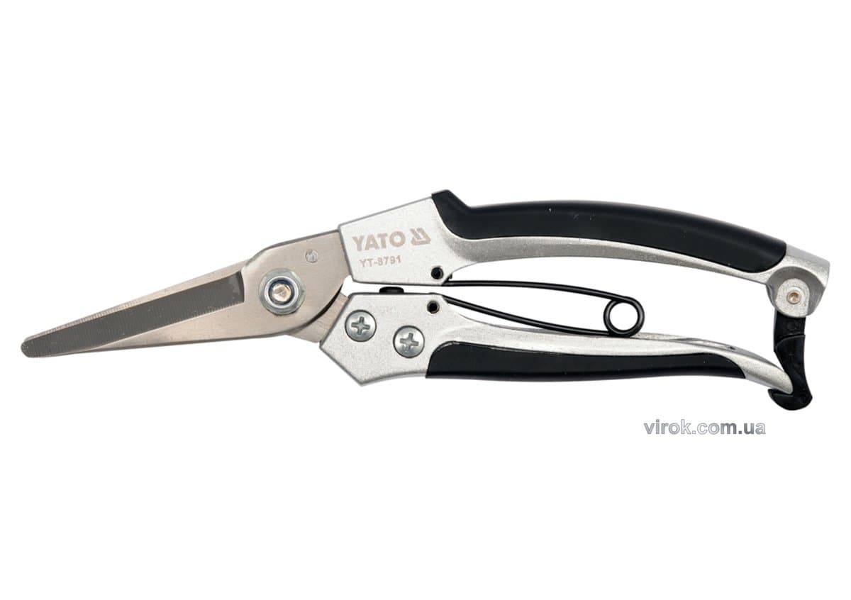 Сікатор YATO : Нержавіюча сталь, алюміній, L= 200 мм, лезо M= 55 мм [12/60]