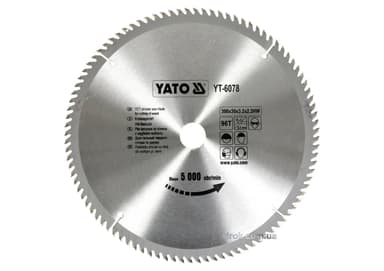Диск пиляльний победітовий по дереву YATO: 300х30х3.2х2.2 мм, 96 зубців, R.P.M до 5000 1/хв [10]