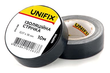 Ізоляційна стрiчка чорна 0.17х18мм 25м (пачка, кратно 10шт) UNIFIX