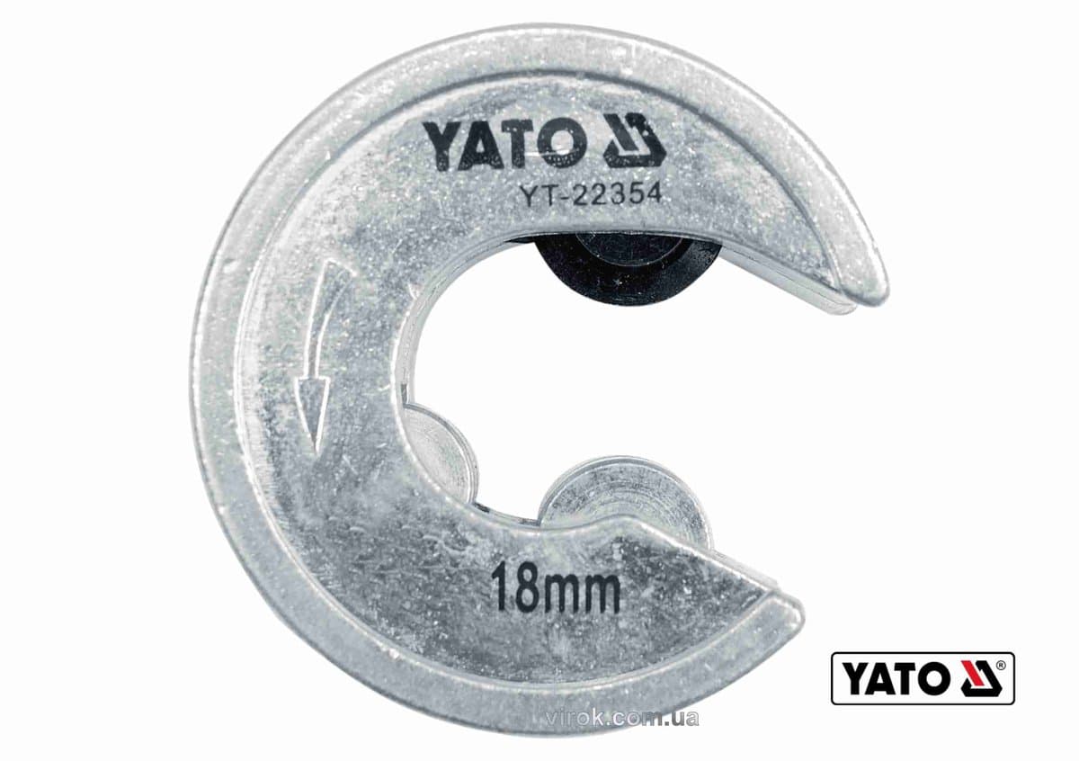Труборіз для труб YATO : Ø= 18 мм, габарит Ø= 59 мм, алюміній /мідь /пластик. [10/50]