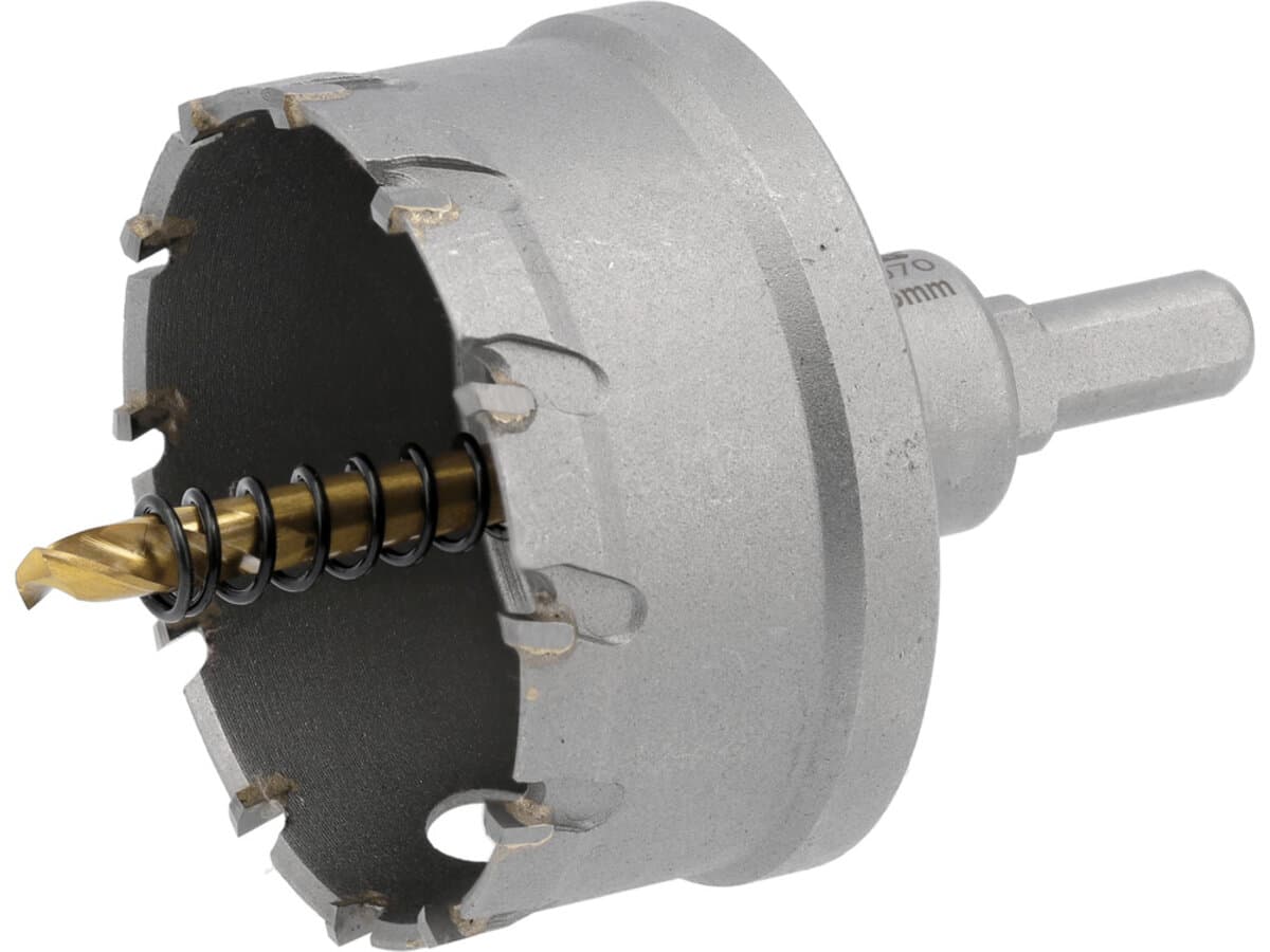 Свердло коронка по металу TCT YATO: Ø65 x 103 мм, товщ. до 25мм, з напрямним, 6-гран. хвост 3/8" [6]