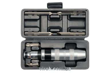 Викрутка реверсивна ударна YATO : квадрат 1/2", 7 насадок. 5/16" СrV [20]
