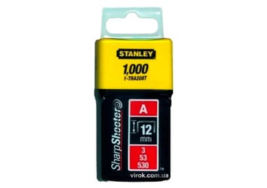 Скоба для степлера STANLEY "Light Duty" тип "А", h= 12 мм, 1000 шт.