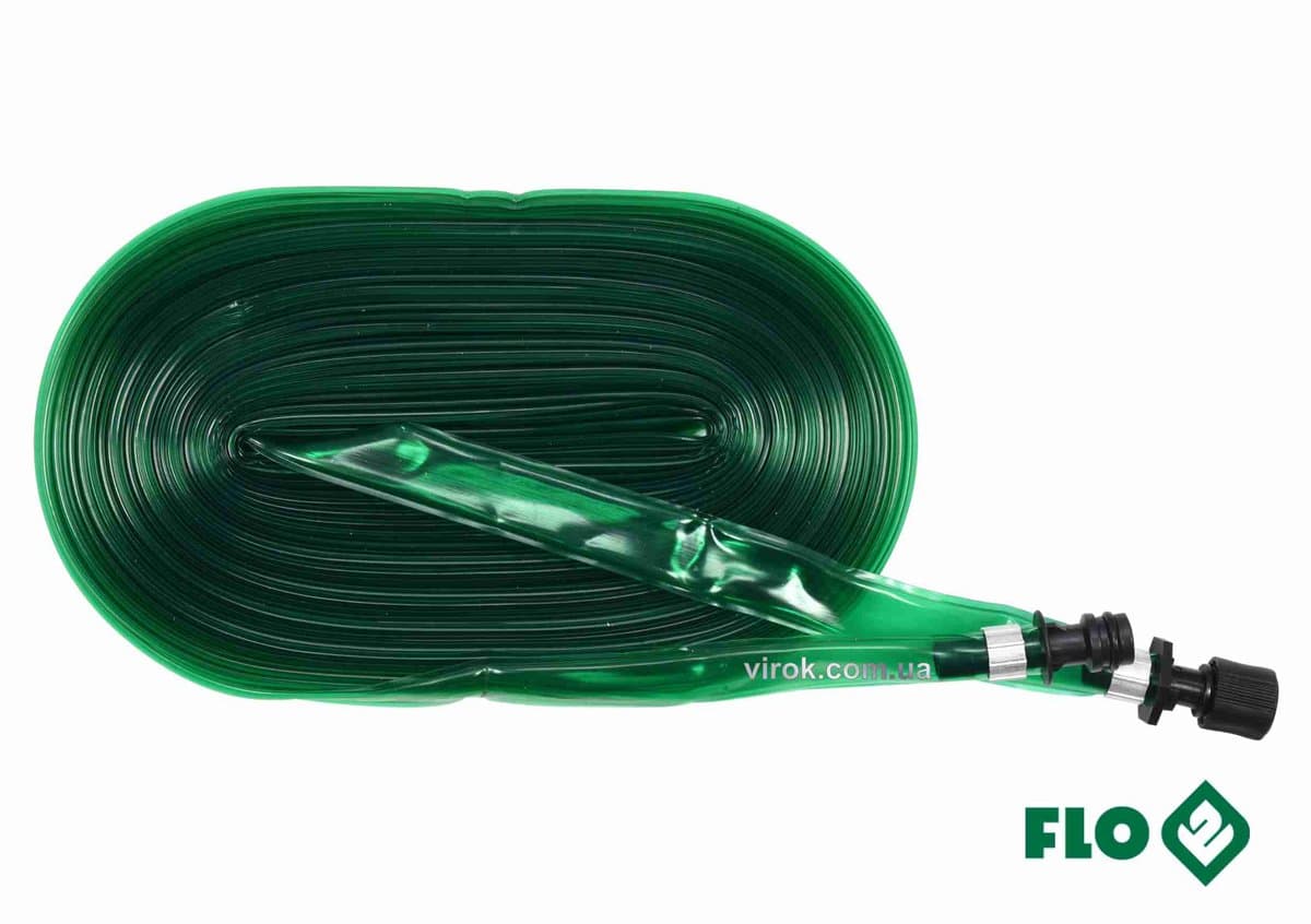 Шланг плоский з отворами для зрошування FLO: l=15 м, Ø=16мм, ПВХ, з швидкосполуч. наконечниками [15]
