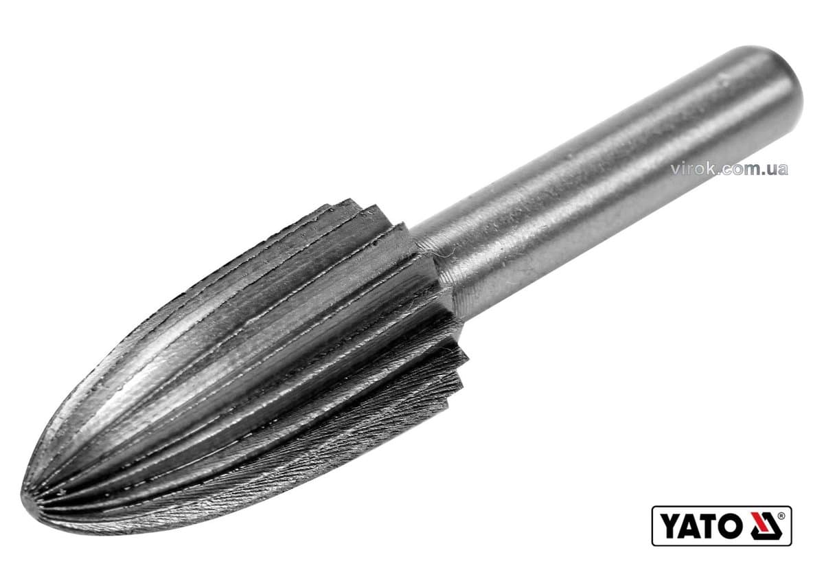 Фреза конусна(заокруглена) по металу YATO : Ø13 x 25/55 мм, HSS 4241, хвостовик- Ø6 мм [80]
