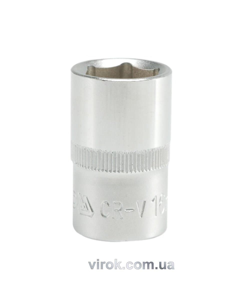 Головка торцева 6-гранна YATO : квадрат 1/2", М= 16 мм, L= 38 мм [12/120/240]