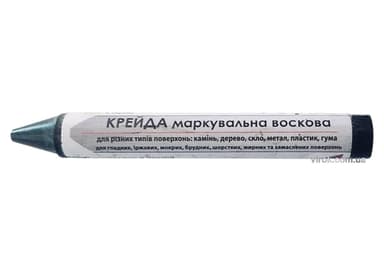 Крейда маркувальна VIROK : чорна, 13x120 мм. воскова для різних поверхонь. УП 12 шт.