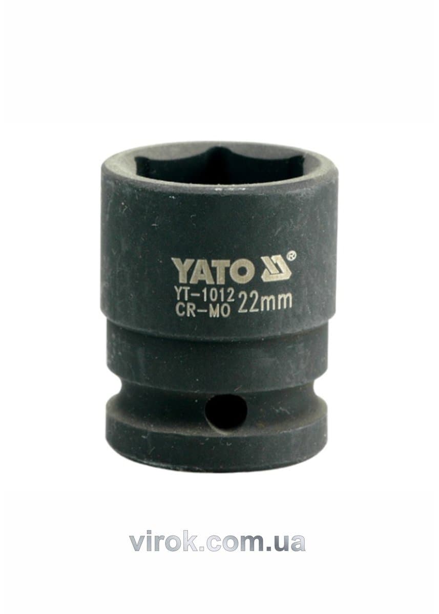 Головка торцева ударна 6-гранна YATO : квадрат 1/2", М= 22 мм, L= 39 мм [30/120]